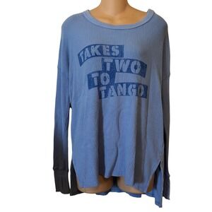 Offline by Aerie Women's Waffle Knit Long Sleeve XS Takes‎ Two to Tango Graphic